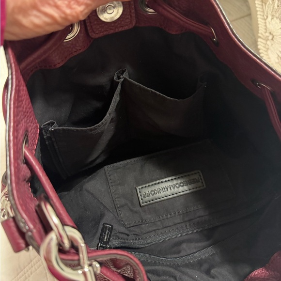 Rebecca Minkoff Pebbled Burgundy Leather Shoulder/Crossbody Bucket Bag EUC - Picture 7 of 13